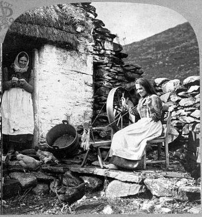 Wool is spun into yarn